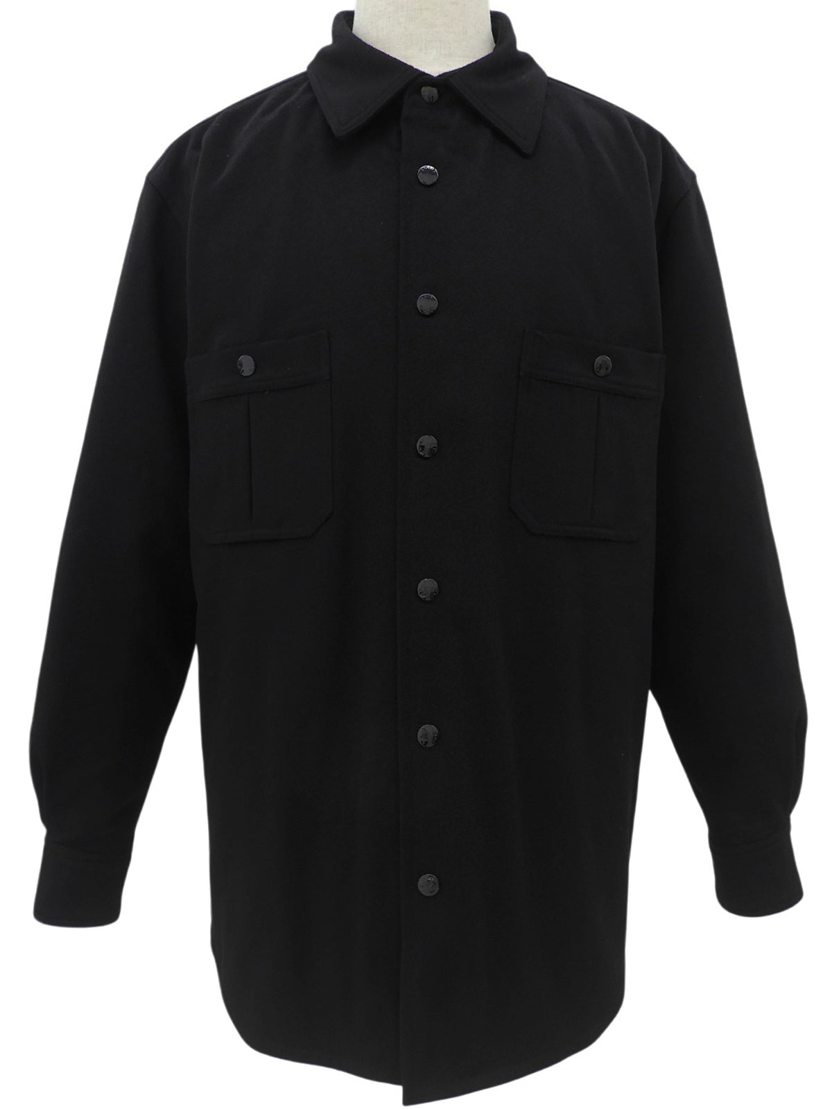 ウールロゴボタンジャケット #XL ブラック
