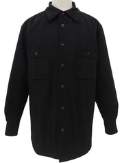 ウールロゴボタンジャケット #XL ブラック