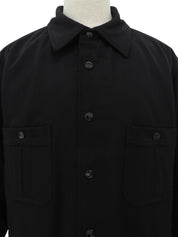 ウールロゴボタンジャケット #XL ブラック