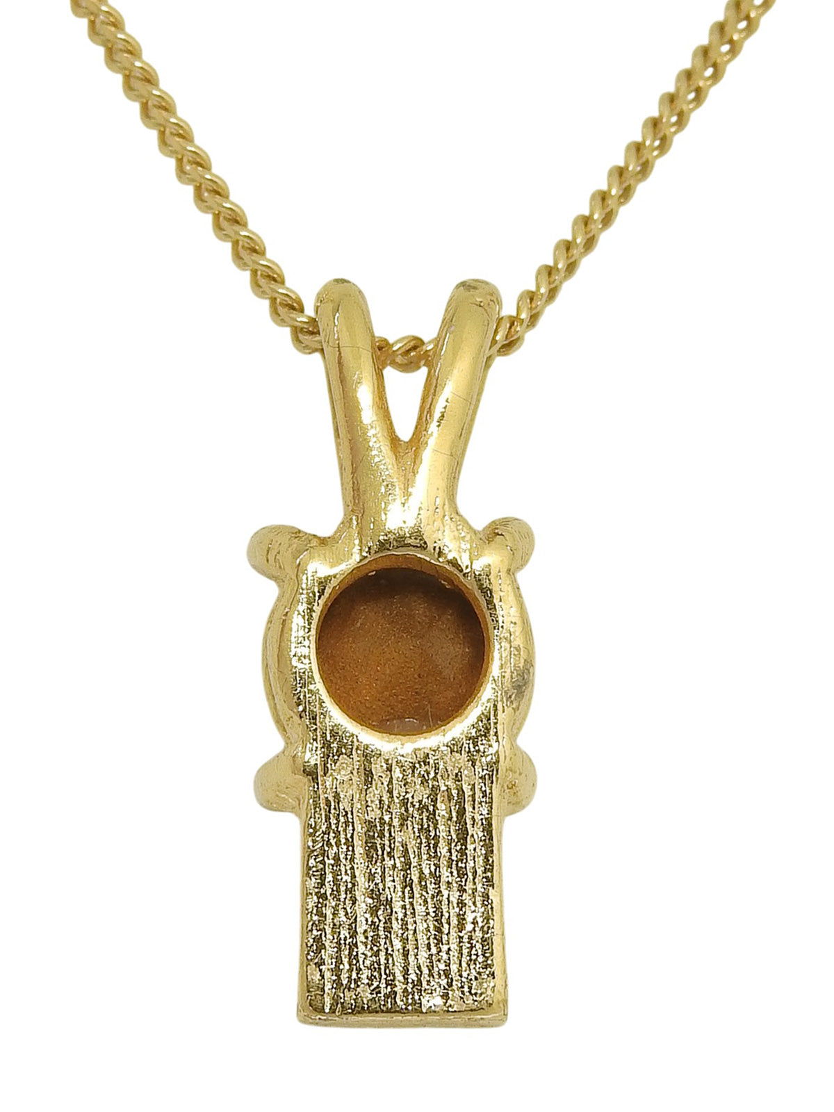 ラインストーンロゴプレートネックレス ゴールド