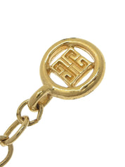 ラインストーンロゴプレートネックレス ゴールド