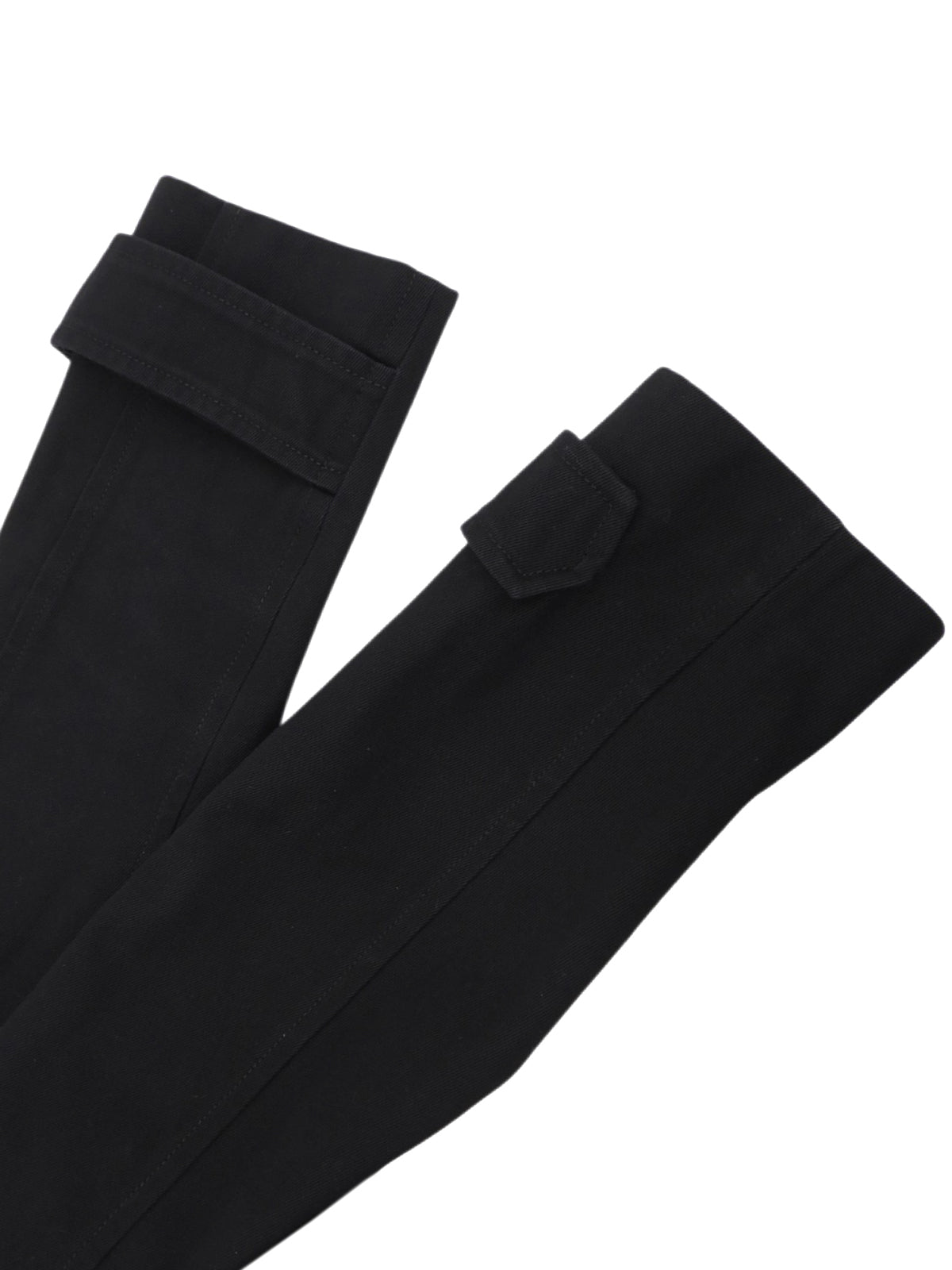 コットンレザーコンビロゴベルトロングコート #40 ブラック