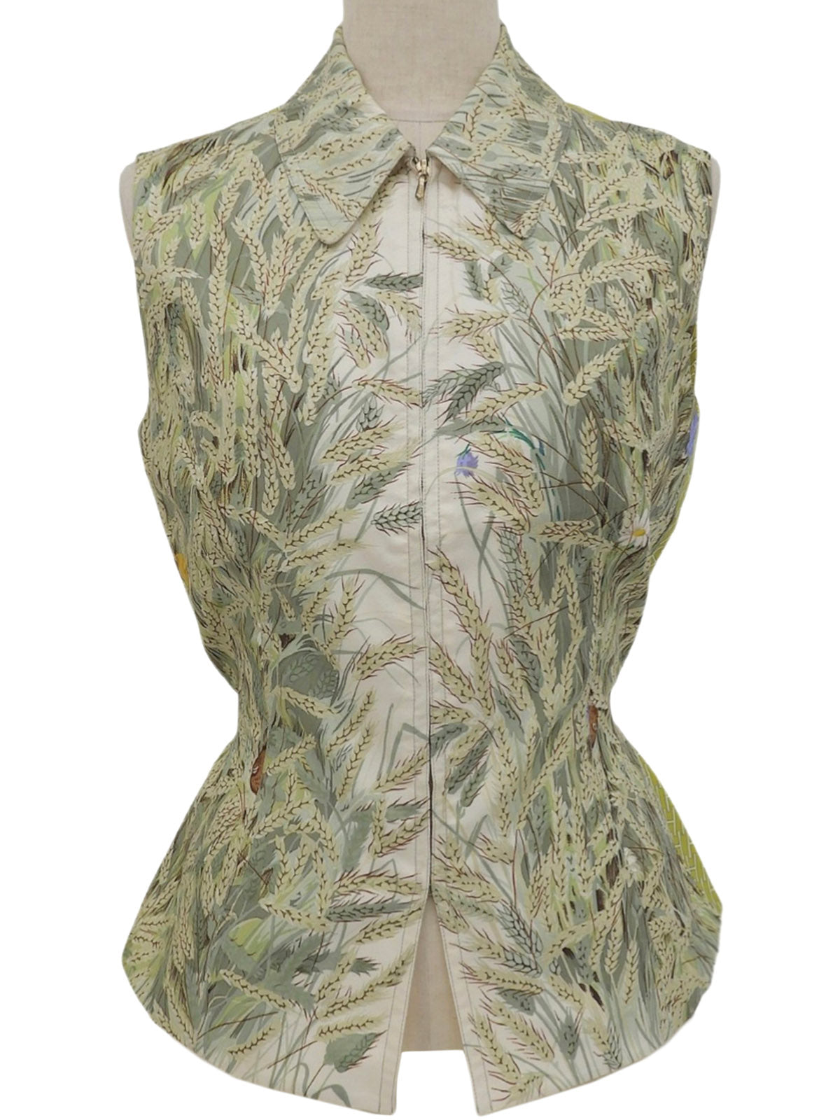 Silk Rabbit Multi-Motif Vest #36 Green