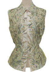 Silk Rabbit Multi-Motif Vest #36 Green