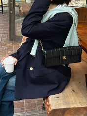 2000年頃製 CCターンロックチョコバーチェーンバッグ ブラック/ブルー