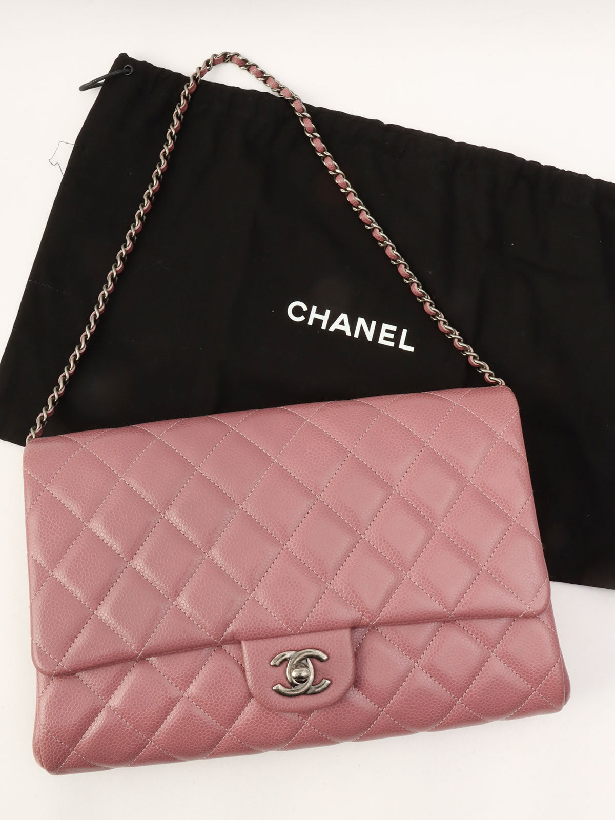Caviar Skin CC Turnlock Chain Shoulder Bag, Black, manufactured around 2015