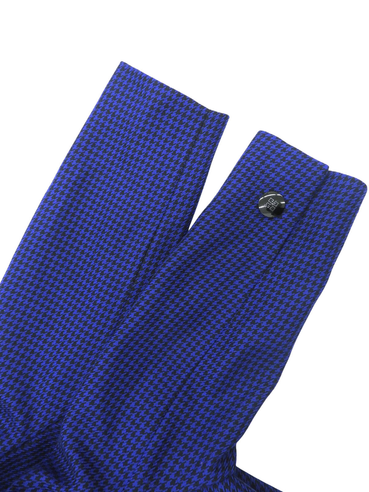Houndstooth Pattern Logo Button Jacket #10 Blue