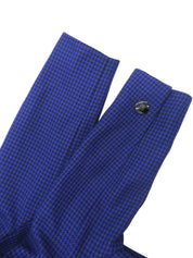 Houndstooth Pattern Logo Button Jacket #10 Blue
