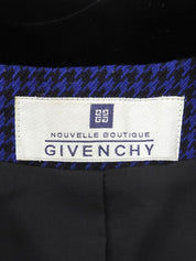 Houndstooth Pattern Logo Button Jacket #10 Blue