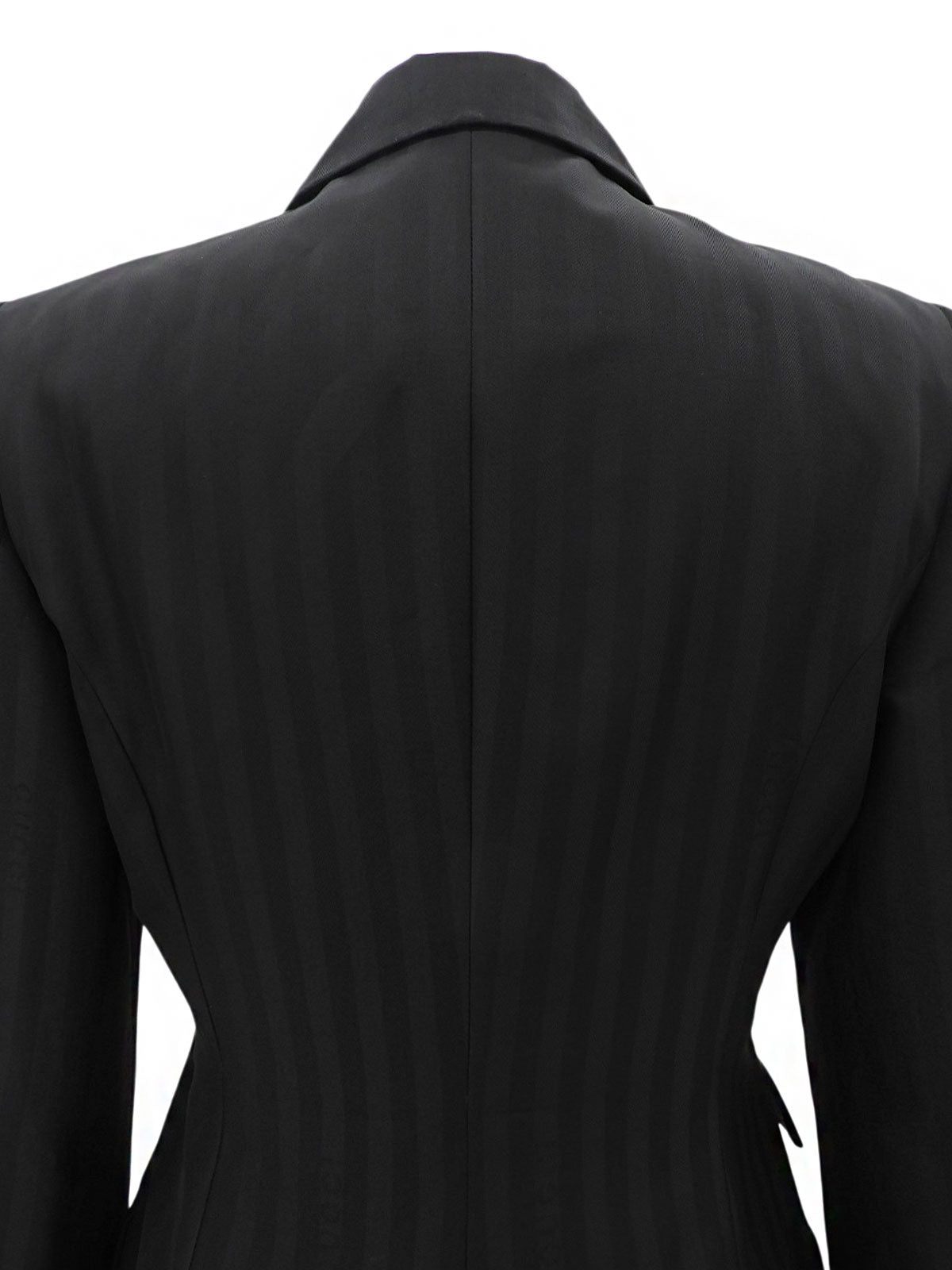 Striped Pattern Logo Button Jacket #42 Black