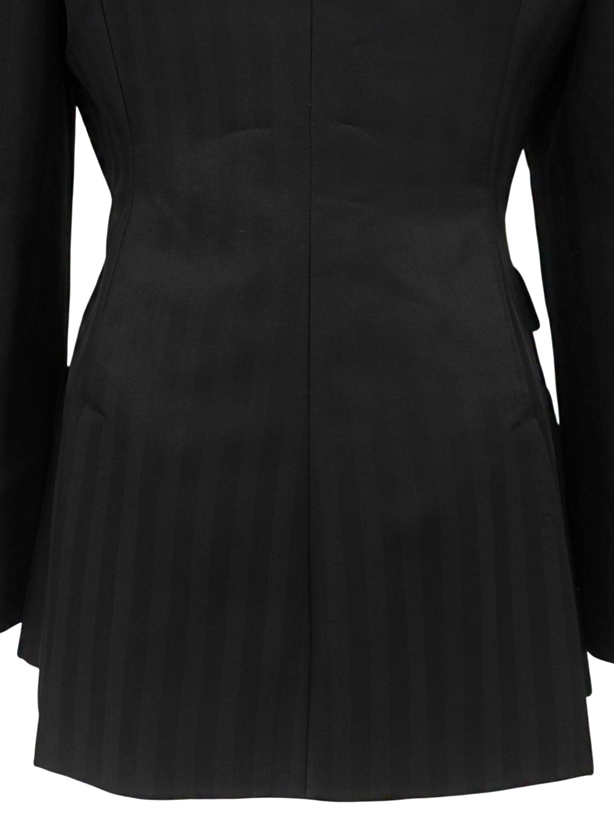 Striped Pattern Logo Button Jacket #42 Black