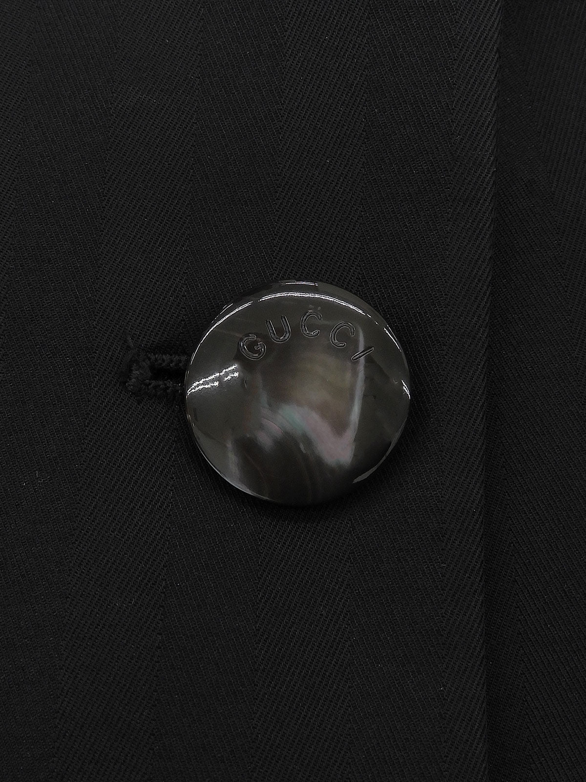 Striped Pattern Logo Button Jacket #42 Black
