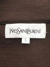 Logo Button Double-Breasted Knit Jacket #L Brown