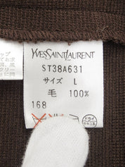 Logo Button Double-Breasted Knit Jacket #L Brown