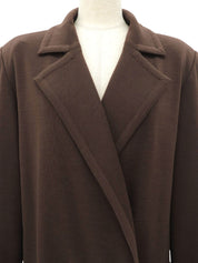 Logo Button Double-Breasted Knit Jacket #L Brown