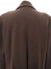 Logo Button Double-Breasted Knit Jacket #L Brown