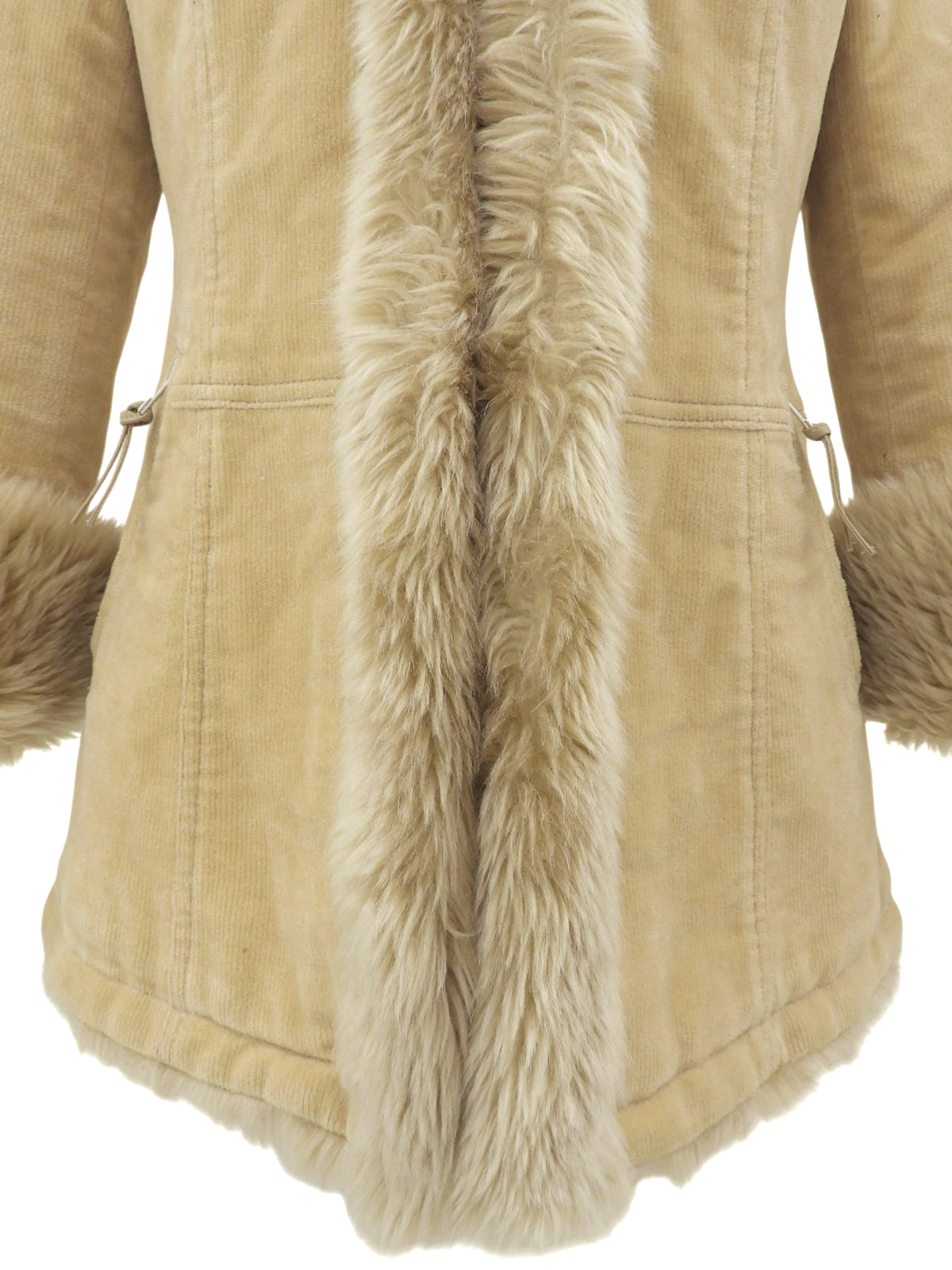 Corduroy Faux Fur Jacket #38 Beige