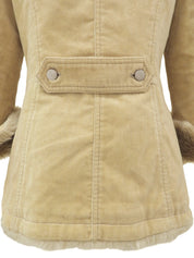 Corduroy Faux Fur Jacket #38 Beige