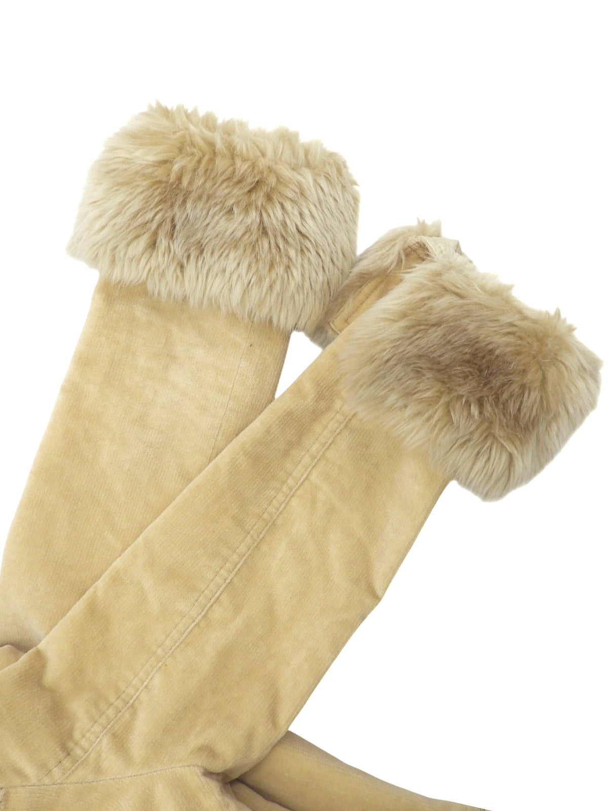 Corduroy Faux Fur Jacket #38 Beige