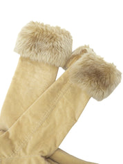 Corduroy Faux Fur Jacket #38 Beige