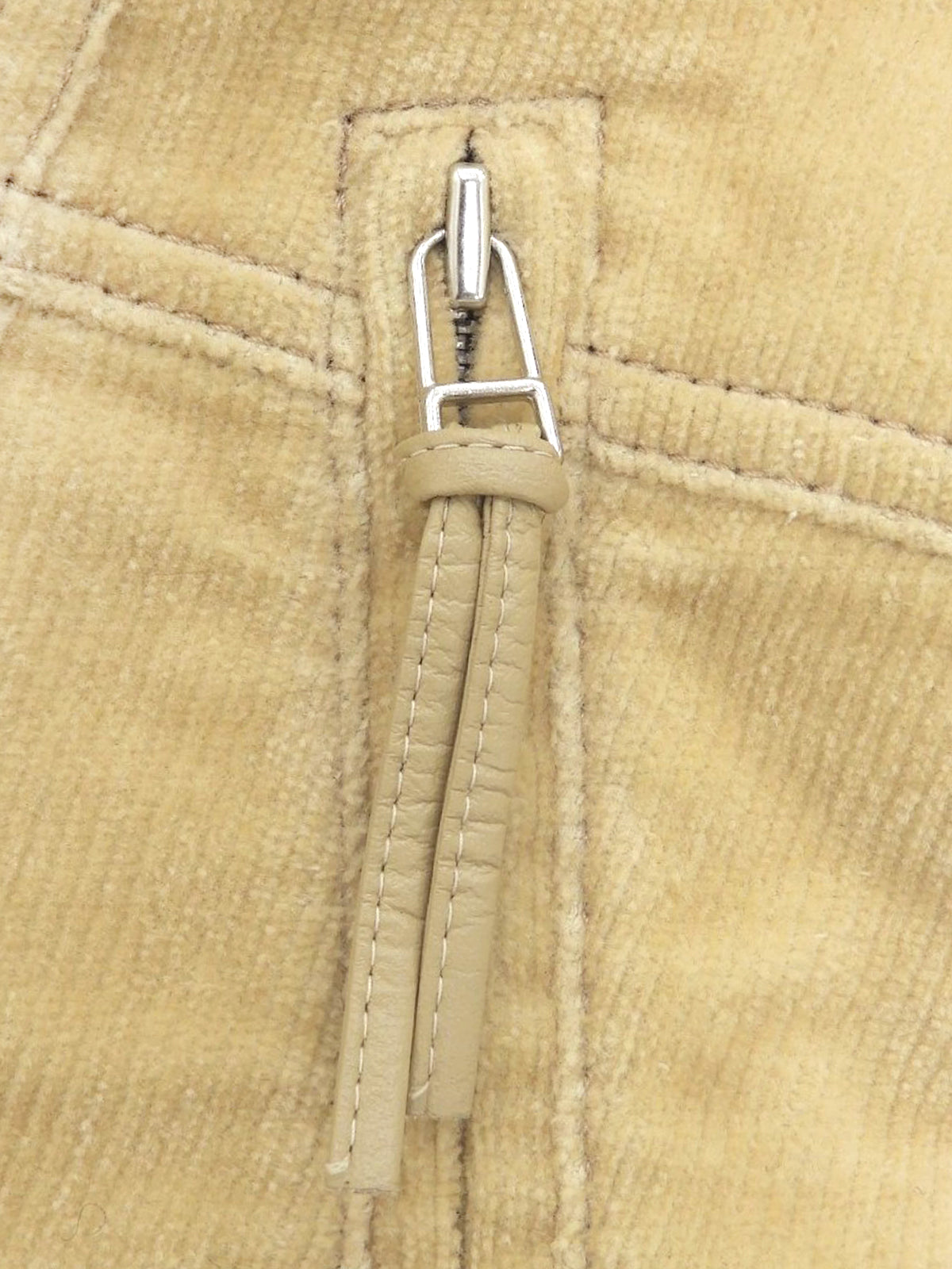 Corduroy Faux Fur Jacket #38 Beige