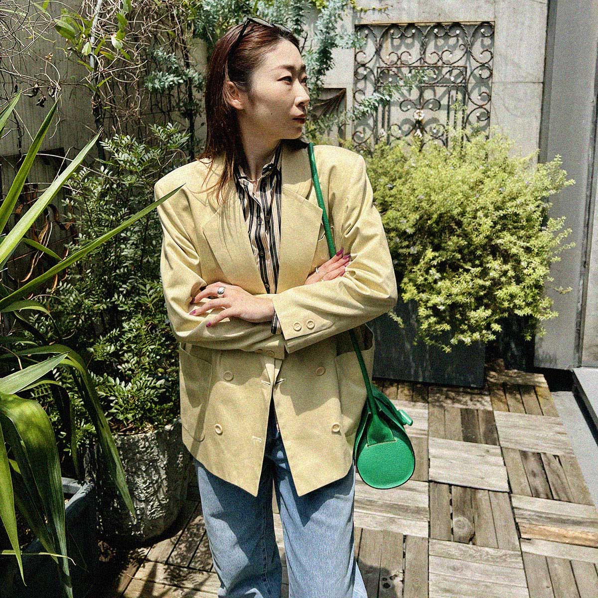 Logo Embroidered Jacket #M Yellow