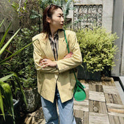 Logo Embroidered Jacket #M Yellow