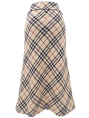 Nova Check Pattern Skirt #40 Beige