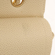 Around 2000 Made Caviar Skin Classic Flap Chain Bag 25cm Ivory