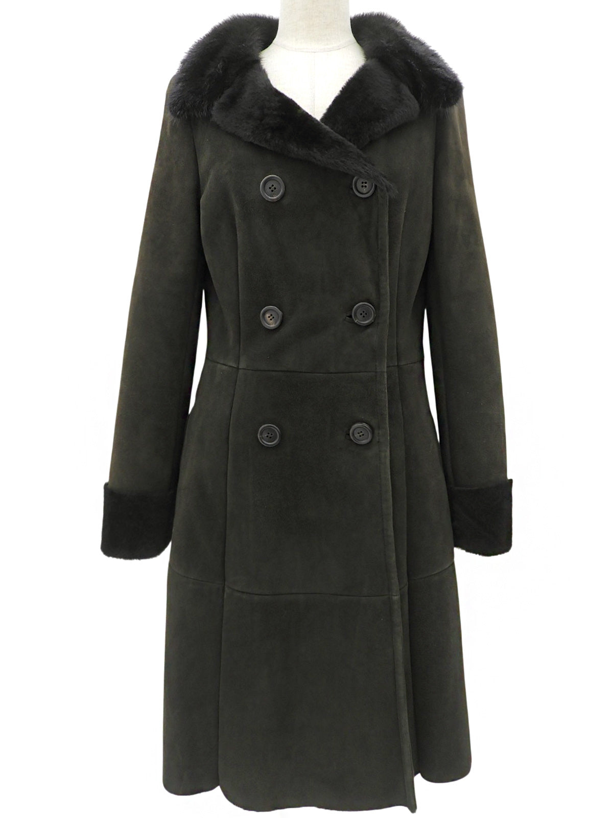 Faux Shearling Coat #42 Khaki/Black