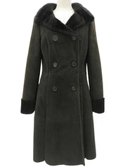 Faux Shearling Coat #42 Khaki/Black