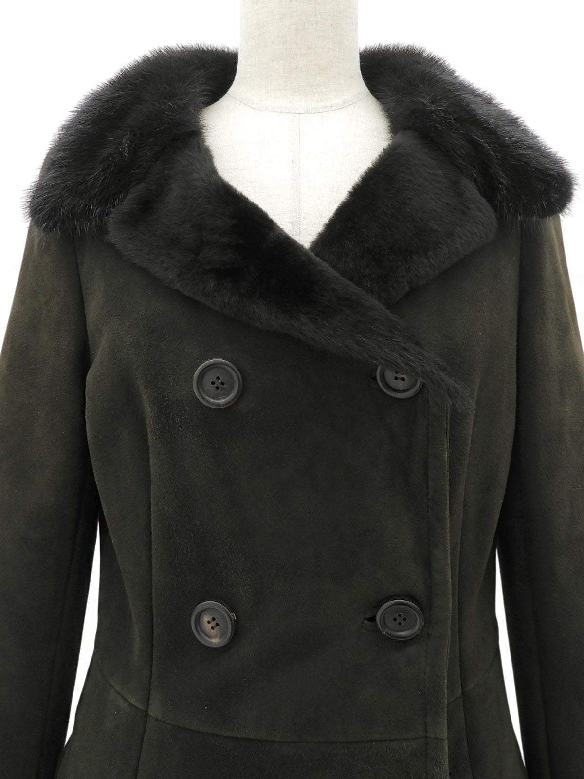 Faux Shearling Coat #42 Khaki/Black