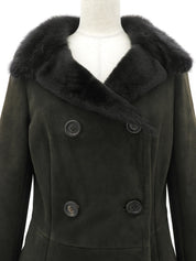 Faux Shearling Coat #42 Khaki/Black