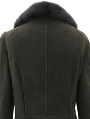 Faux Shearling Coat #42 Khaki/Black
