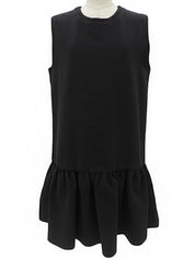 2016 Sleeveless Peplum Dress #XL Black