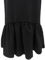 2016 Sleeveless Peplum Dress #XL Black