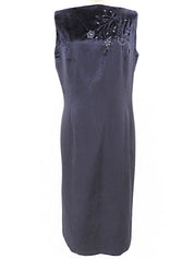 ベロアフラワーデザインノースリーブワンピース #42 パープル