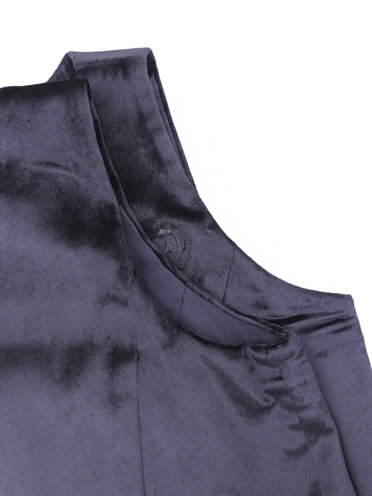 Velour Floral Design Sleeveless Dress #42 Purple