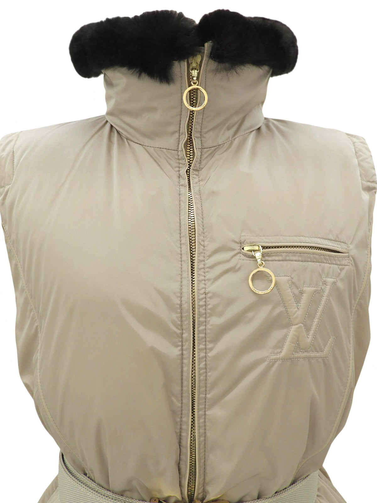 ファーロゴ刺繍ベスト #38 ベージュ