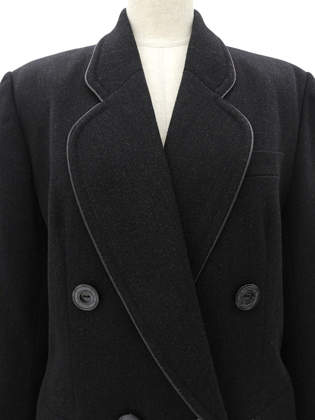 ウールダブルブレストジャケット ブラック