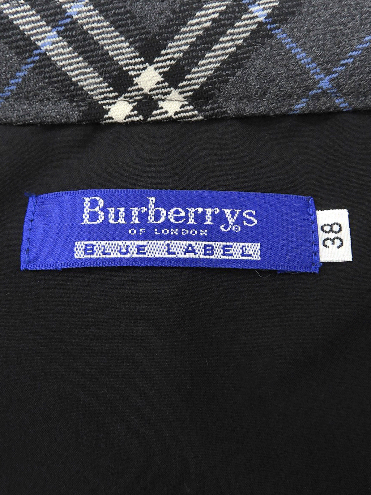 Wool Nova Check Pattern Skirt #38 Gray/Blue