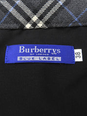 Wool Nova Check Pattern Skirt #38 Gray/Blue