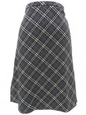 Wool Nova Check Pattern Skirt #38 Gray/Blue