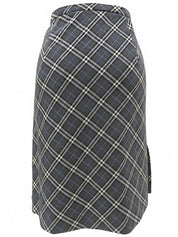 Wool Nova Check Pattern Skirt #38 Gray/Blue