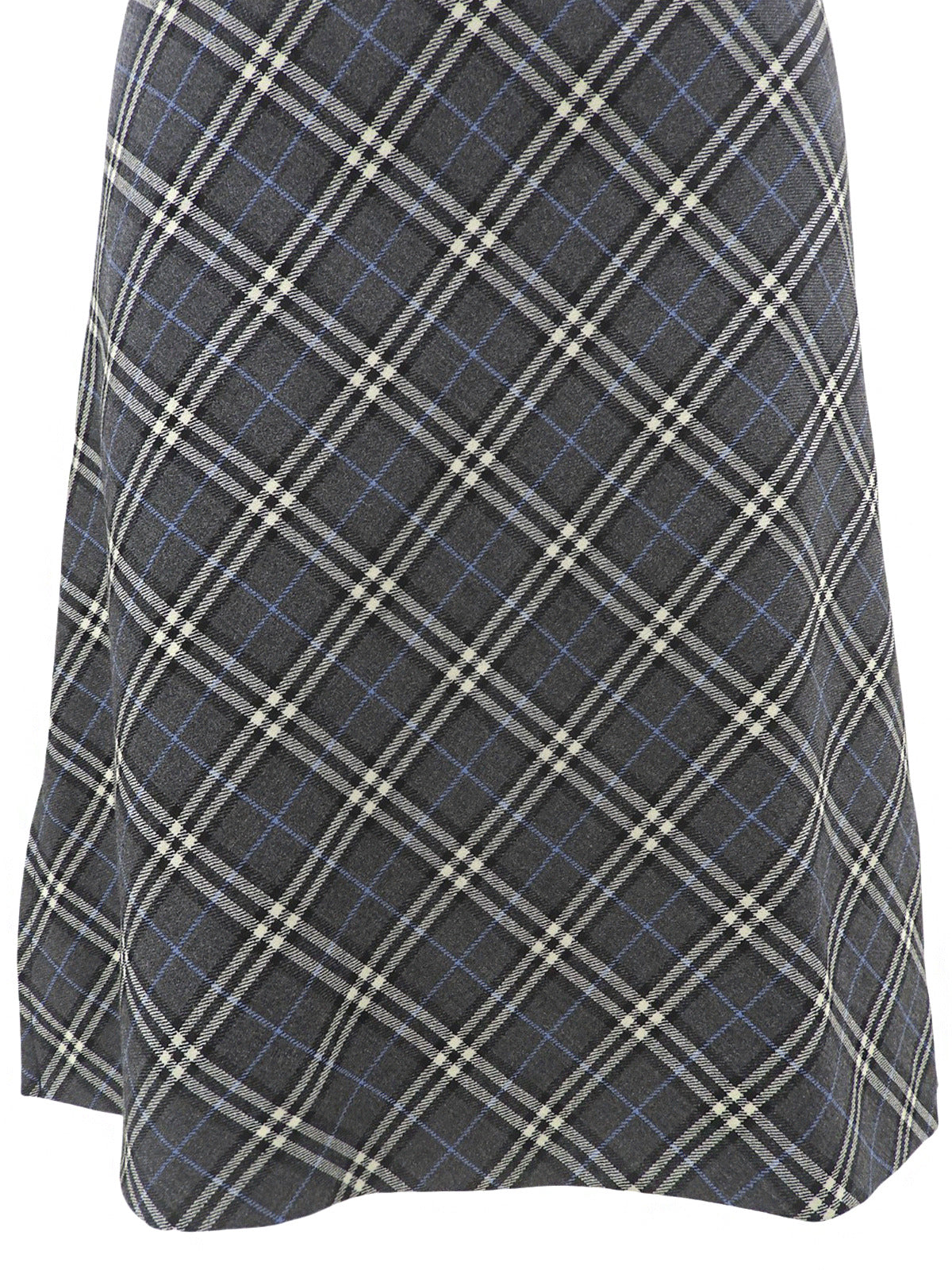 Wool Nova Check Pattern Skirt #38 Gray/Blue