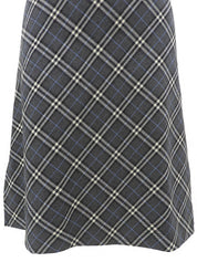 Wool Nova Check Pattern Skirt #38 Gray/Blue