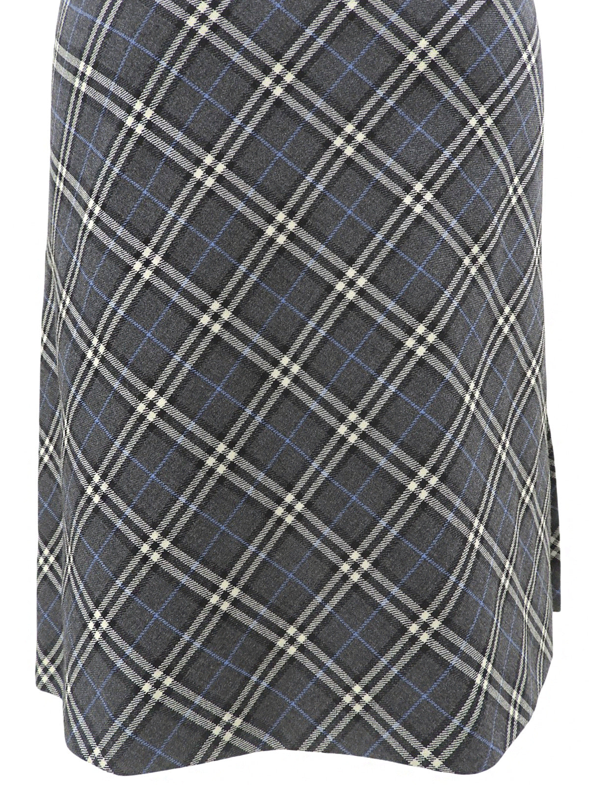 Wool Nova Check Pattern Skirt #38 Gray/Blue
