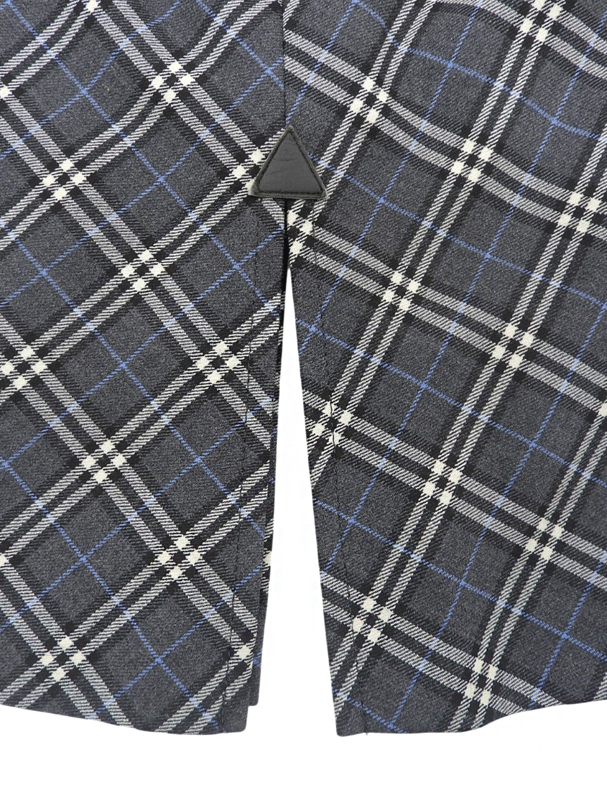 Wool Nova Check Pattern Skirt #38 Gray/Blue
