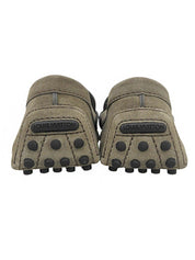 スエードロゴローファー カーキ