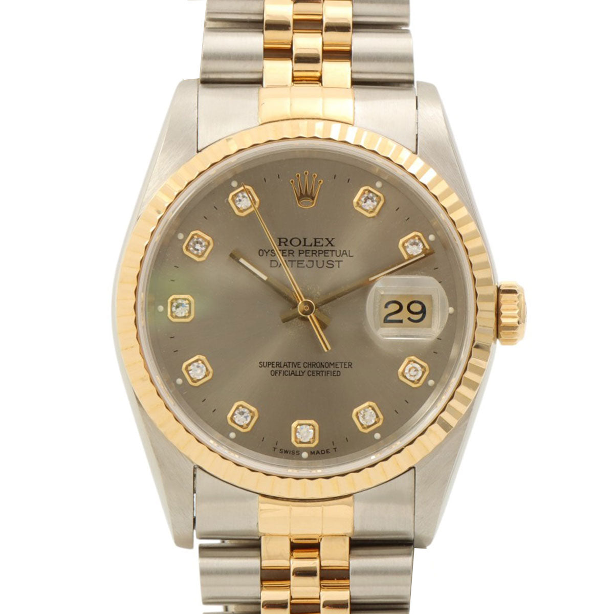 1993年頃製 10Pダイヤモンドデイトジャスト 36mm 16233G S番 自動巻き グレー